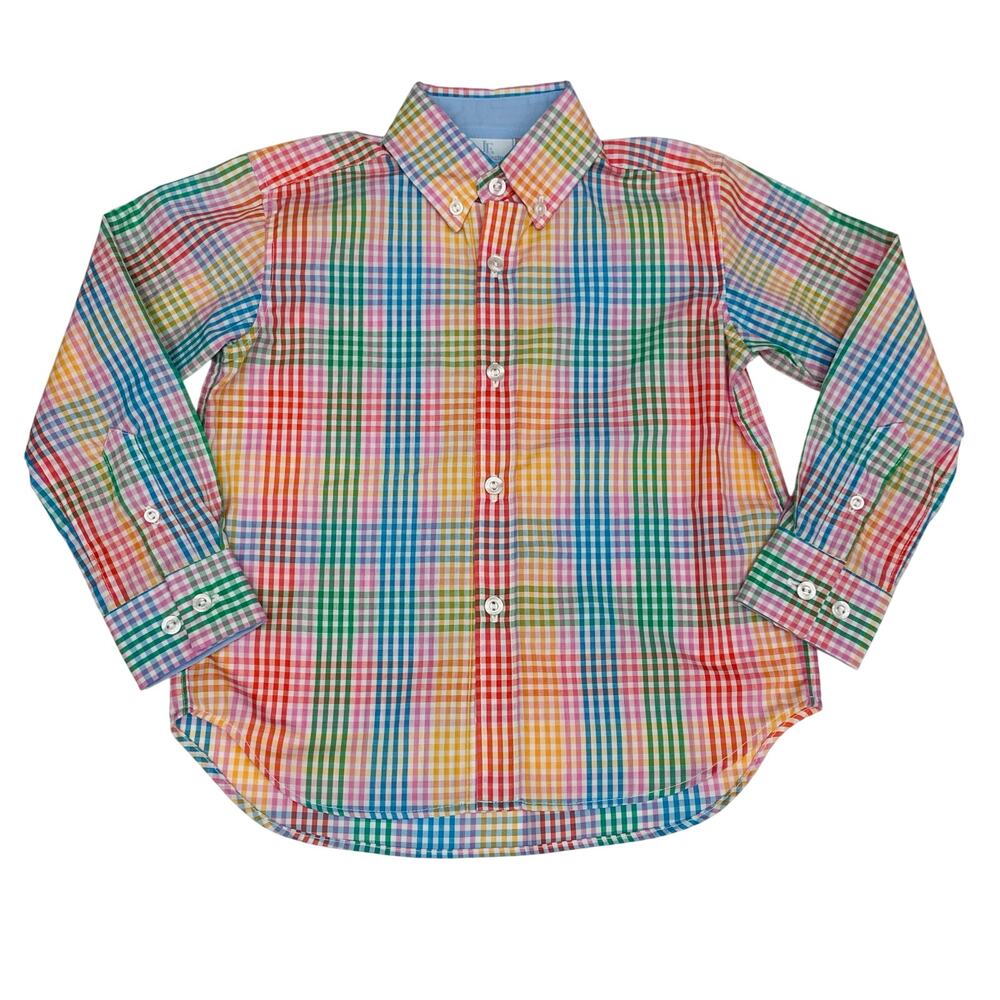 NWT Little English Size 7 Button Down Shirt in Preppy Check